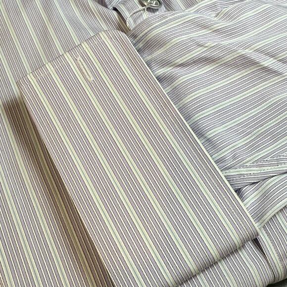 Hickey Freeman Dress Shirt Size 17 X-Long French Cuff Striped Executive Office - Picture 13 of 16